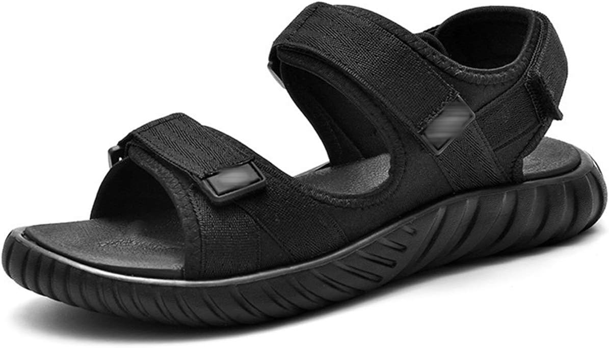 XWQXX Sandals, beach shoes, slippers, outdoor, black, gray, blue, men's summer, students, personality, cool, casual,Black-44EU