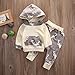 Baby Boy Girl 2pcs Christmas Suit Hooded Deer Print Long Sleeve Top+Long Pants (6-12months, Beige)
