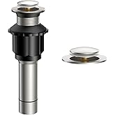 FORIOUS Bathroom Sink Drain Without Overflow, Pop-up Drain Assembly with Detachable Basket Stopper, Anti-Explosion and Anti-C