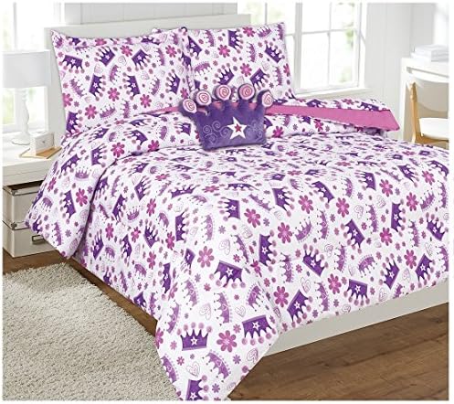 6 Piece Comforter Set Kids Bed in a Bag- Twin (Crown)