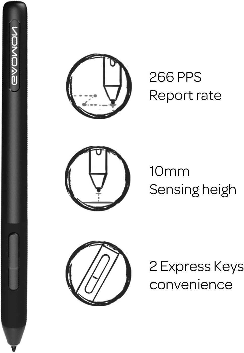 GAOMON ArtPaint AP32 Battery-free 8192 Levels Pressure Passive Stylus only for Graphics Tablet S620/S630/S830/M106KPRO/M10KPRO/M1220/M1230/PD2200 - Image 4