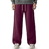 CANGHPGIN Mens Baggy Sweatpants Wide Leg Lounge Pants with Pockets, Loose Fit Cotton Sweat Pants for Men Casual