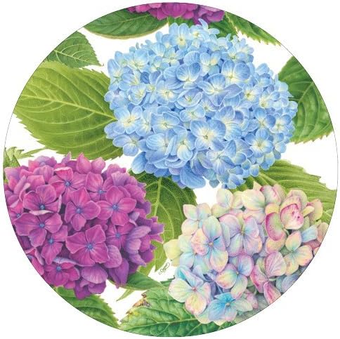 Paper Plates Dessert Plates Salad Plates Party Supplies Hydrangea Garden, Blue, 8" Pk 16