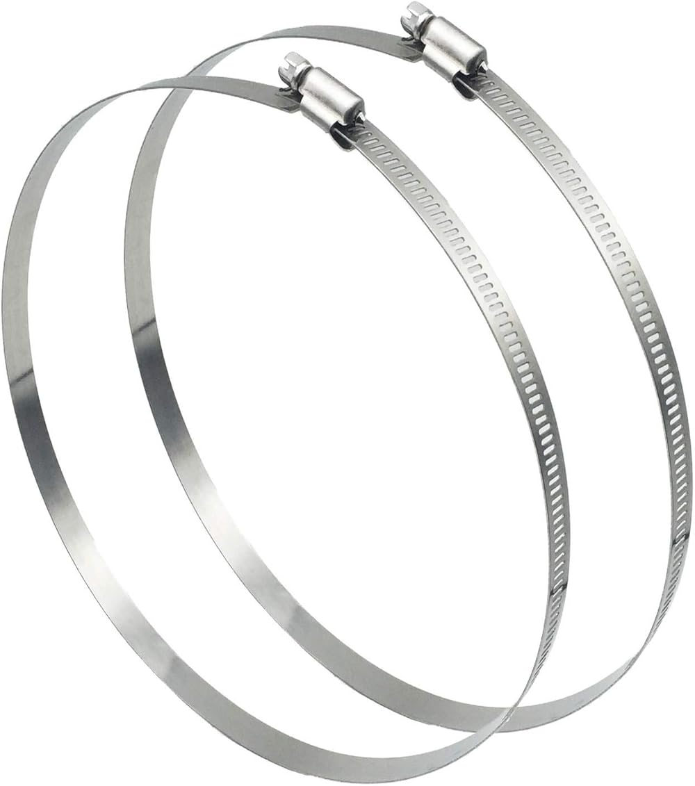 EesTeck 2Pcs 289-311mm Stainless Steel Hose Clamps 304 Duct Clips