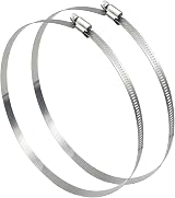 EesTeck 2Pcs 289-311mm Stainless Steel Hose Clamps 304 Duct Clips