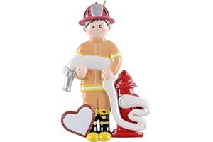 MAXORA Firefighter Ornament Christmas 2024 - Personalized Fireman Ornaments - Firefighter Ornament Gift for Christmas Tree - Firemen Ornament - Customized Name Date Fire Department Ornament Gift