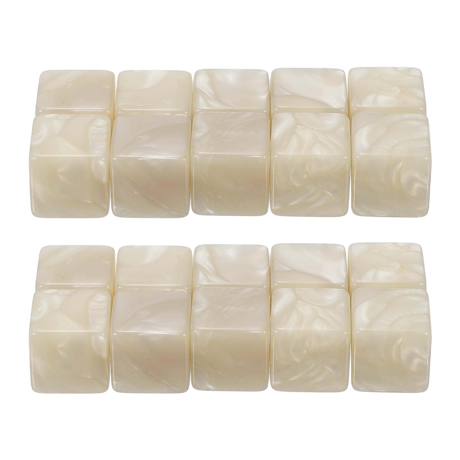PATIKIL 16 mm Acrylic Dice Blank, 50 Pcs Standard Game Dice Square Corner with Pearl Smoothed Surface Six Sided for Board Games Teaching, White