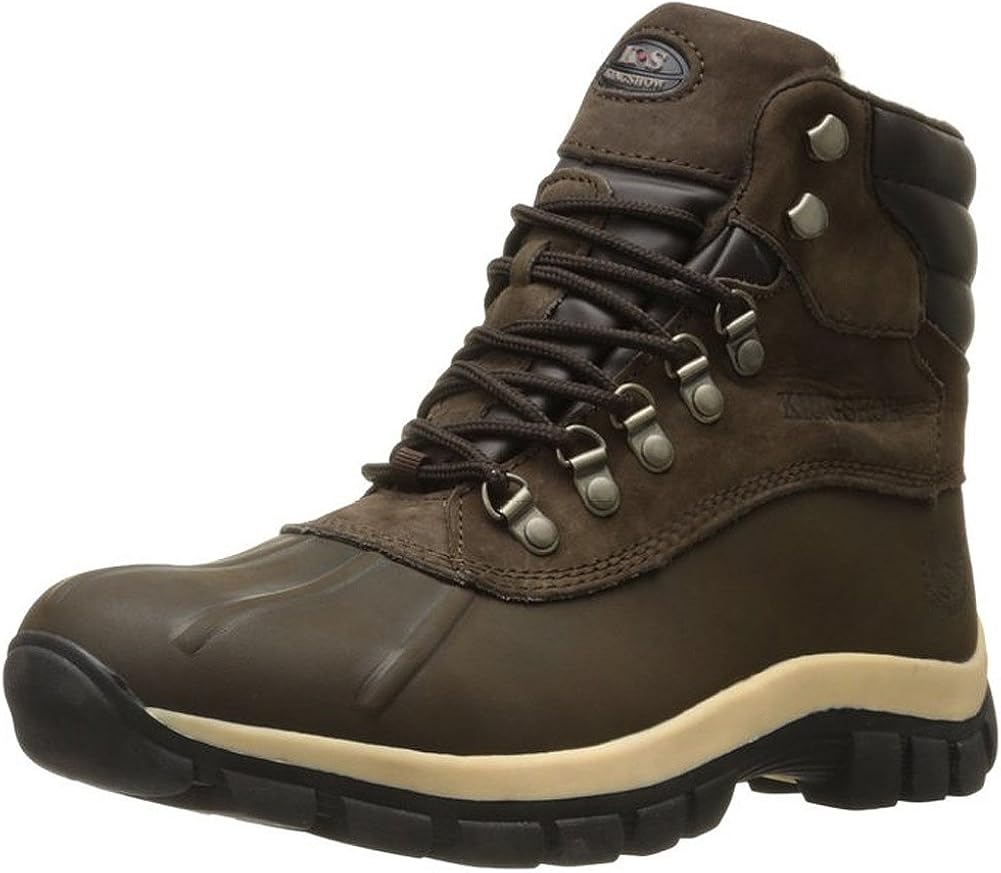 KINGSHOW Men Warm Waterproof Winter Snow Leather Boots Size9.5 Color