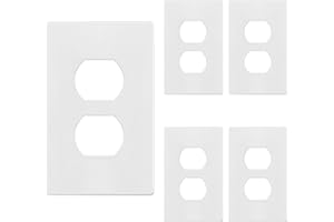 TG Screwless Duplex Wall Plates, Child Safe Receptacle Outlet Covers, Standard Size, 1-Gang 11.88cmx 7.44cm, Unbreakable Poly