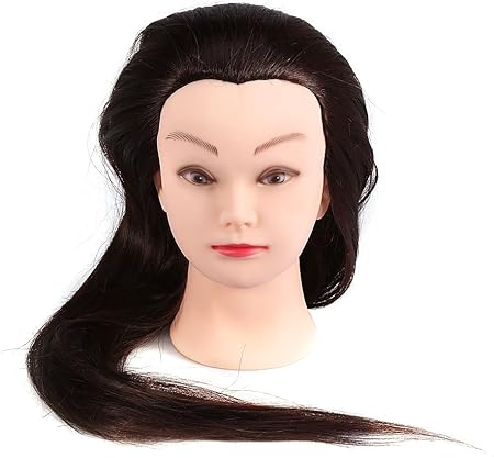 Amazon Co Jp 26 合成繊維 マネキンヘッド 美容師ドールヘッドブラウン 練習用 カット用 編み込み練習 ビューティー