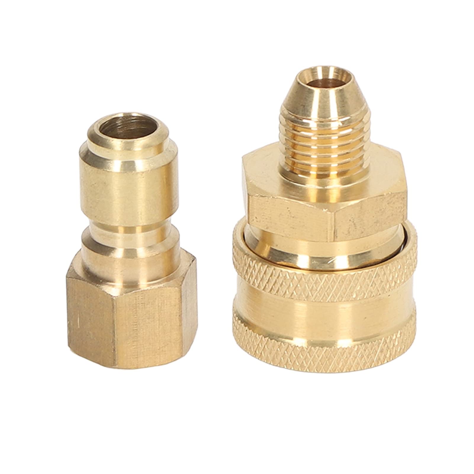 Car Washer Connect Fittings, 5000Psi High Pressure Washing Machine 3/8" Npt Quick Connector Car Washing Gun Brass Connector Pipe Male+Female Adapter(Inner M14 Male+Outer M14 Female)