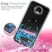 LeYi for Moto Z Case,Moto Z Droid Case (NOT FIT Moto Z Play) with HD Screen Protector for Girls Women, Shiny Glitter Liquid Clear TPU Protective Phone Case for Motorola Moto Z Droid Edition Blue