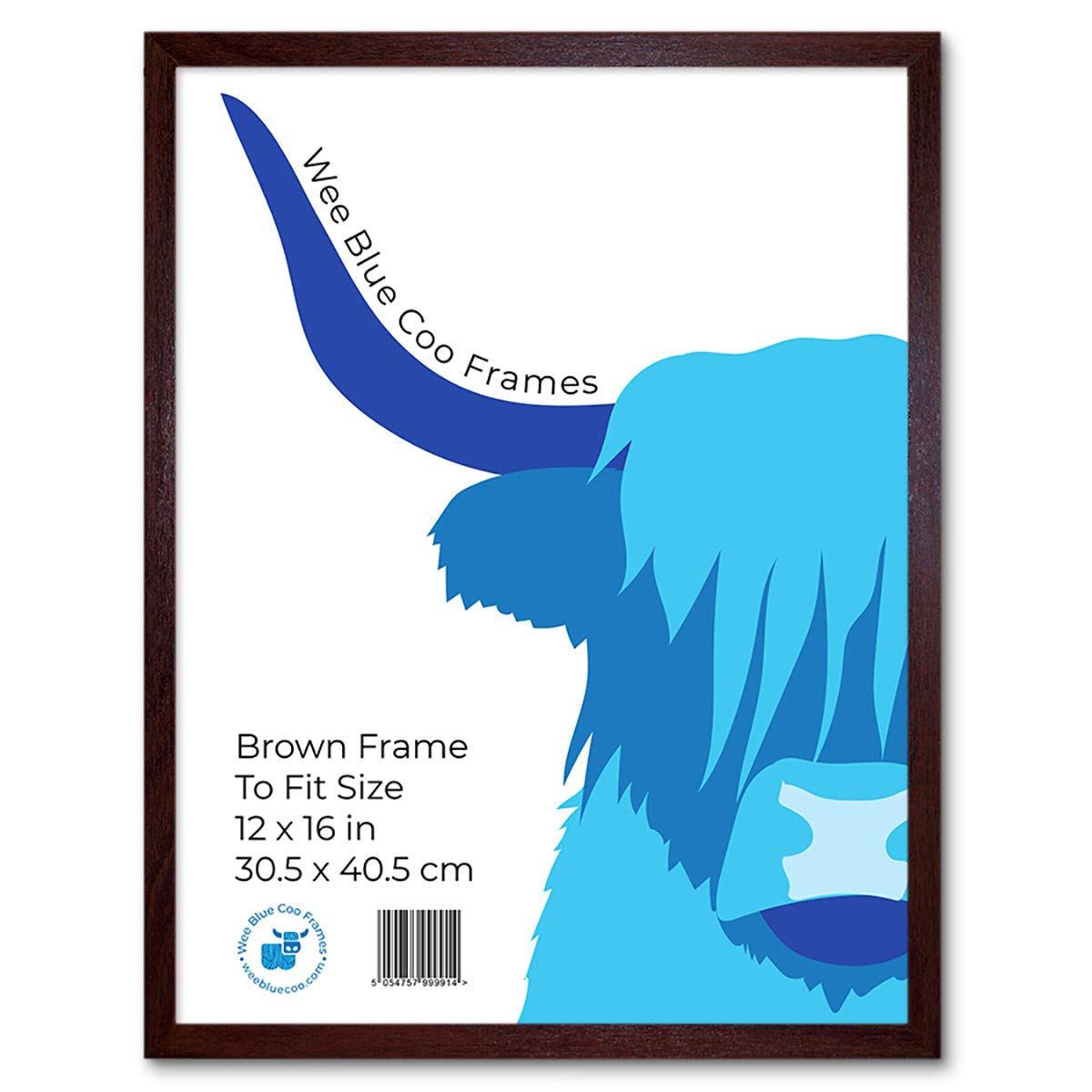 12x16 Brown Wooden Picture Frame 12 x 16 Inch (30.5 x 40.7cm) Acrylic Safety 'Glass' Photo Frame