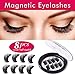 Premium False Magnetic Eyelashes 8 Pieces Fake Eyelashes 3D Reusable 0.2mm Ultra Thin Magnetic Eyelashes Set Perfect for Deep Eyes & Round Eyes (8 pieces)