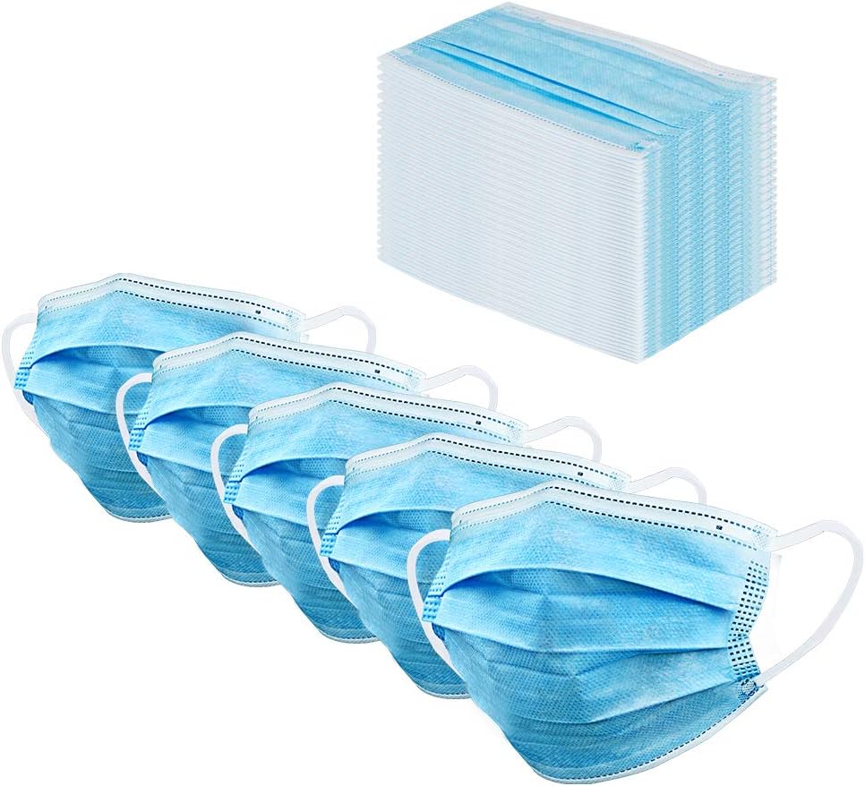 ZIKEE Disposable Respirator (50PCS) with 4D Stereo Structure and 3 Ply Protection (Blue)