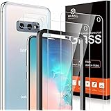[2+2 Pack] MP-MALL 2 Pack Tempered Glass Screen Protector + 2 Pack Camera Lens Protector Compatible for Samsung Galaxy S10e, 