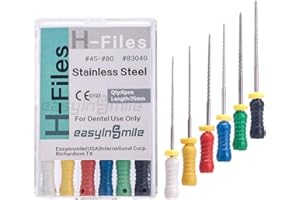 EASYTODENTA Dental Endodontic 25mm H File Endo Hand Use Stainless Steel H Files (#45-80 Assorted)