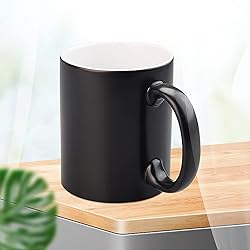 HOMEYES Black Novelty Coffee Mugs, 330 ML 11.2