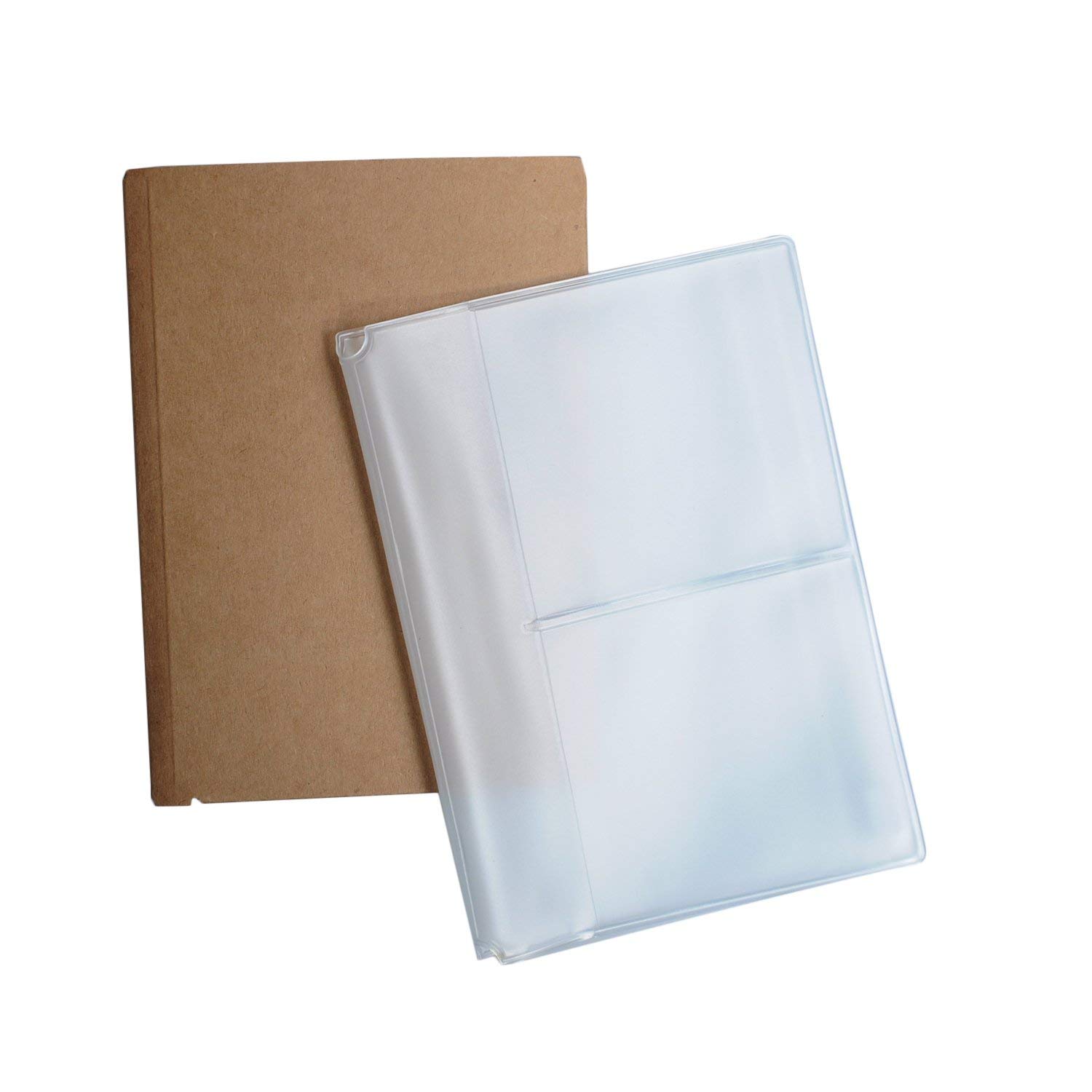 Wanderings Zipper Case and Kraft Card Sleeve Holder Travelers Notebook Accessories Pack 2-Pack for Refillable Travel Journals - Standard Size 8.25 x 4.25 inches