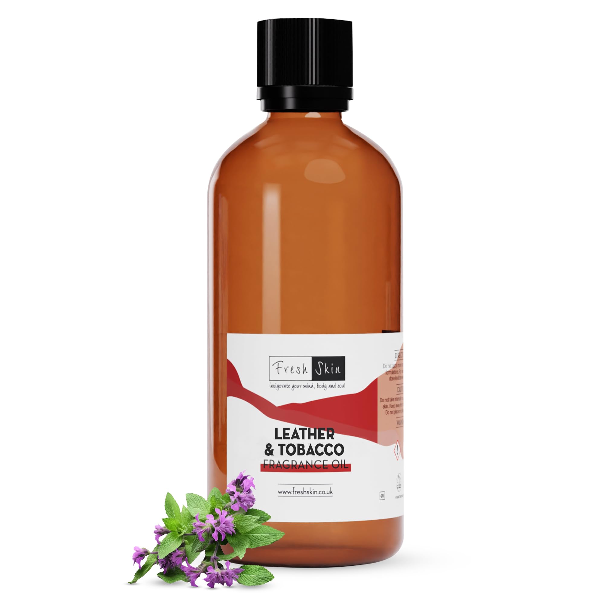 freshskin beauty ltd | Leather & Tobacco Fragrance Oil 100ml - Candles, Bath Bombs, Soap Making, Reed Diffusers & Wax Melts - Cosmetic Grade - Vegan Friendly