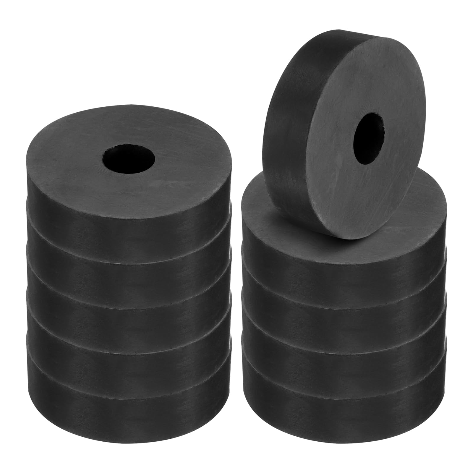 PATIKIL Multi Purpose Rubber Spacer, 10 Pcs 1.6"OD 0.39"ID 0.4"Thickness Neoprene Round Anti-Vibration Isolation Pads Isolator Rubber Bushings Spacer Washer for HVAC Bolts Car Accessories