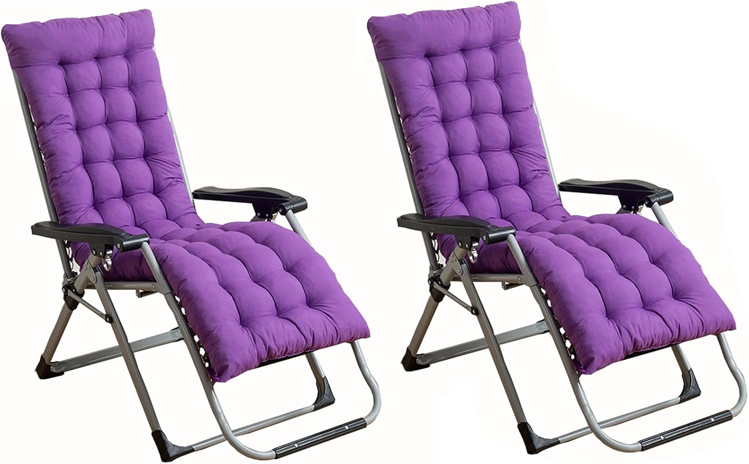 2Pcs Sun Lounger Cushion Pads Lounge Chair Pads Reclining Relaxer