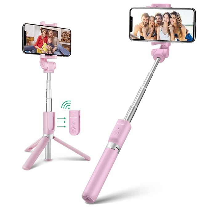 Bluetooth Selfie Stick Stativ, BlitzWolf 3 in 1 Erweiterbar Monopod Wireless Selfie-Stange Stab 360° Rotation mit Bluetooth-F