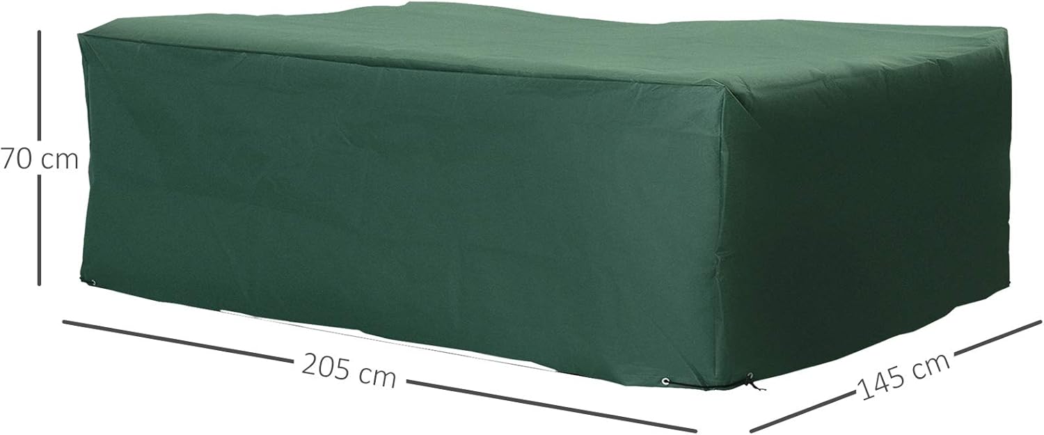 Outsunny Outdoor Garden Furniture Cover Waterproof, Anti-UV 600D Heavy Duty Oxford Fabric Patio Furniture Cover for Rectangular Sofa Table Set - Image 3