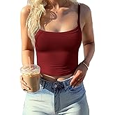 CHYRII Womens Tank Tops with Built in Bra Fashion Workout Top Longline Sports Bra Basic Camisole Top