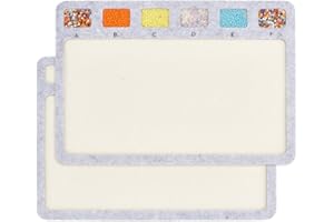 BENECREAT 2Pcs Rectangle Felt Bead Design Boards, Small Felt Beading Mat with Alphabetic Scale Beads Tray Bead Pads for Art C