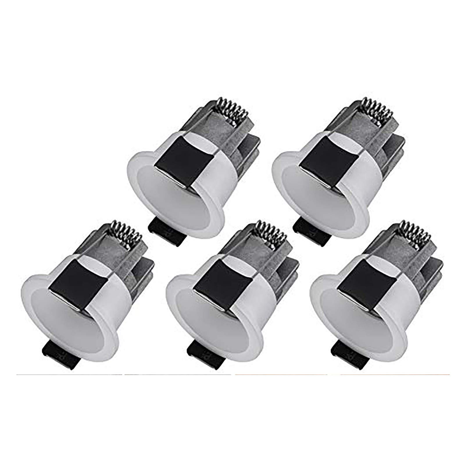 Elitlife 5Pcs 3W Silver LED Recessed Small Spot Lamp Ceiling Light Small Recessed Ceiling Lights with Transformer for Cabinet(Warm White)[Energy Class A++]