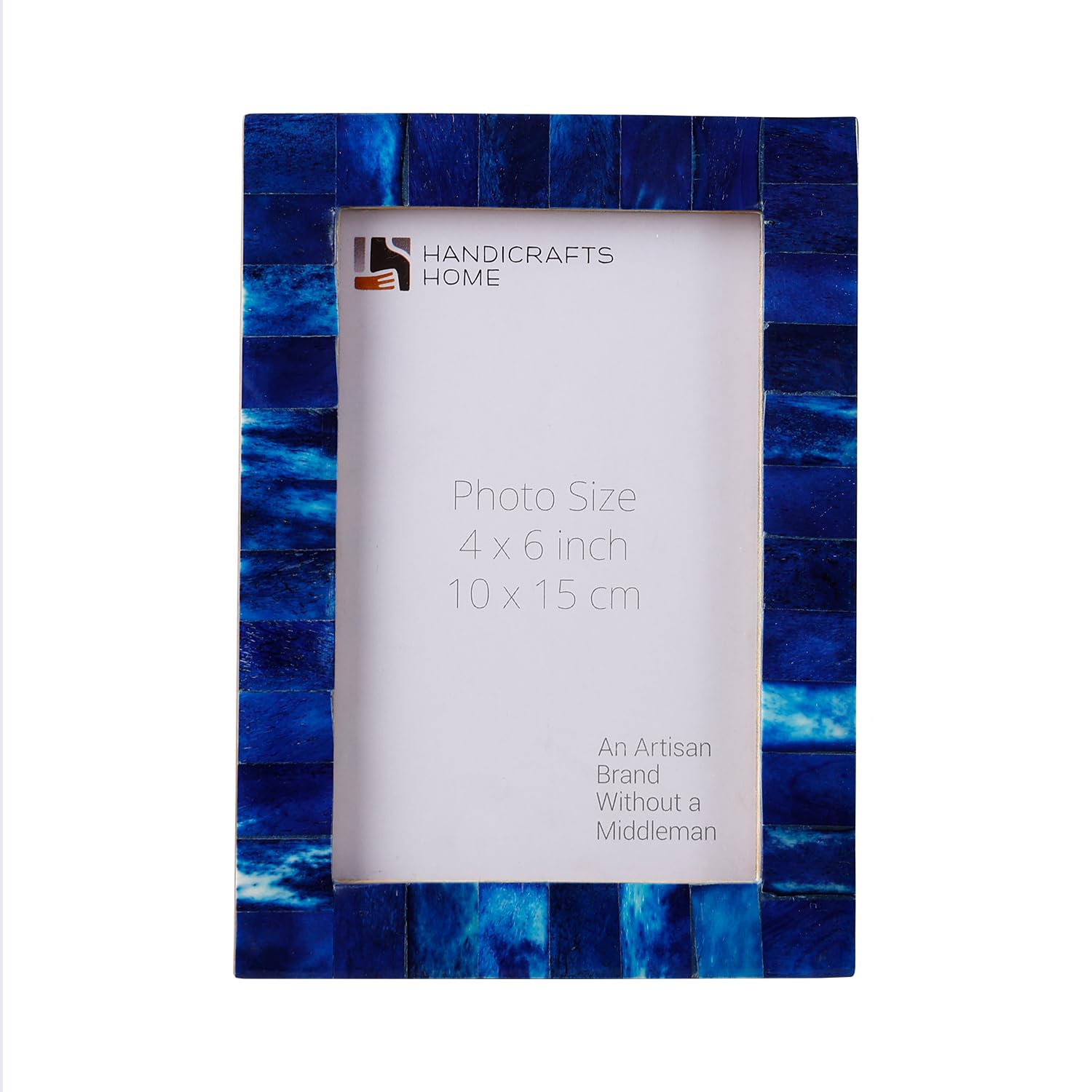 Handicrafts Home 4x6 Picture Frames - Vintage Style Wall Hanging & Desk Decor – Farmhouse Photo Frames Ideal for Living Room Office & Home Decor Picture Frame for Family Pictures & Wall Decor, Blue