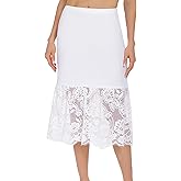 MANCYFIT Half Slips for Under Dresses Extender Slip Skirt for Women Lace Trim Long Underskirt 22 28 32 Inches