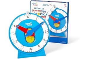 LEARNING RESOURCES Hand2mind Advanced Magnetic NumberLine Clock for Demonstration, Math Manipulatives for Telling Time, Learning Clock, Teaching Supplies for Kids