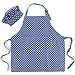 Kids Apron and Chef Hat Set, Adjustable Cotton Child Aprons with 2 Pockets Cute Girls Boys Kitchen Bib Aprons for Cooking Baking Painting