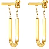 Lumwzt Gold Hoop Earrings for Women 14K Gold Geometric Hoops Lightweight Chunky Statement Earrings Trendy Fashion Jewelry Gift for Her