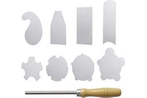 HERMIT TOOLS Pack of 9 Multi-Shape Cabinet Scraper for Woodworking (9, 1 Burnisher+2Rectangle+1Curved+1Gooseneck+2Concave+2Convex)