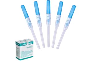 RUIFAR Catheter Piercing Needles 50Pcs 22G Tongue Piercing Kit Body Piercing Needles for Lip, Ear, Tongue, Navel, Cartilage Piercing Kit (22G(0.7mm))