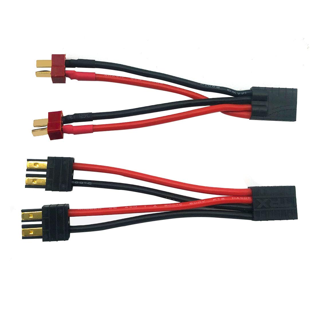 Nuofan 2 Sets Deans Parallel Connectors and Traxxas parallel Connector Cable for Traxxas Xmaxx Buggy Truggy Crawler Monster Car