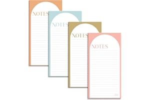 S&O Magnetic Notepads for Refrigerator 4 Pack, Sticky notes for Fridge Sets - Sticky Journals for Freezer - Magnetized memo s