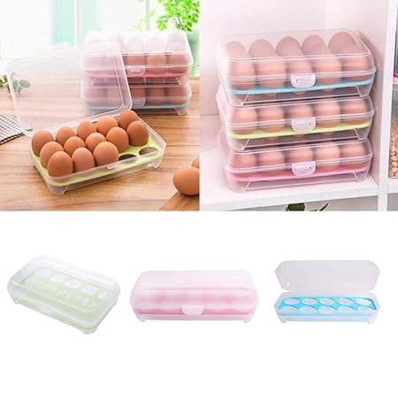 Huevera de alta capacidad con tapa, para 10 huevos, transparente ...