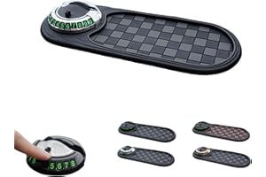 S-SNAIL-OO Multifunction Car Anti-Slip Mat, Multifunction Car Dashboard Mobile Phone Holder with Temporary Parking Number Pad for Phones, Sunglasses, Keys, Gadgets (Gray-Silver)