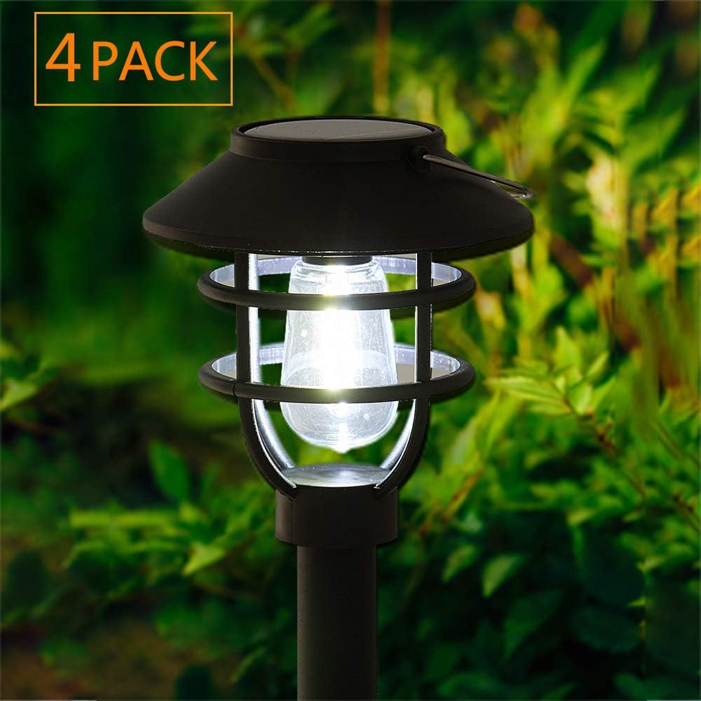 Solar Pathway Lights Outdoor Waterproof 4pack Pearlstar Solar Powered