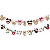Mouse Christmas Hanging Decorations, 2 Pcs Christmas Gingerbread Theme Garland Banners, Mouse Gingerbread Hanging Banner for Winter Holiday Xmas Baby Shower Party Supplies