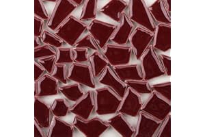 ARTLIFE HOME Multiple Colour Mix 200g - Mosaic Glass Tiles for Crafts - Premium Quality Stained Shaped Ceramic 0.5x2cm - Perfect for Home Decor, DIY Crafts, Pixel Art, Kid Play, Adult Hobbies, Wine Red