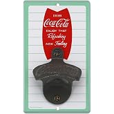 Coca-Cola Striped Wall Bottle Opener | Vintage Coca-Cola Bottle Opener Made With Wood and Cast Metal