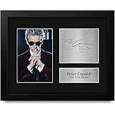 HWC Trading Peter Capaldi Dr Who Gifts USL Framed Printed Signed Autograph Picture for TV Show Fans - US Letter Size