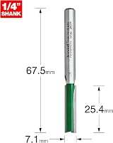 Trend TrendCraftPro Straight Two Flute Router Cutter Bit 1/4 Shank 7.1mm view 3
