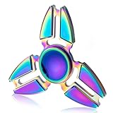 Rainbow Metal Tri Spinner,CrazyFire Colorful Fidget Hand Spinner Toy,High Speed Stress Relief Toy for Focus Anxiety Reduce Killing Time