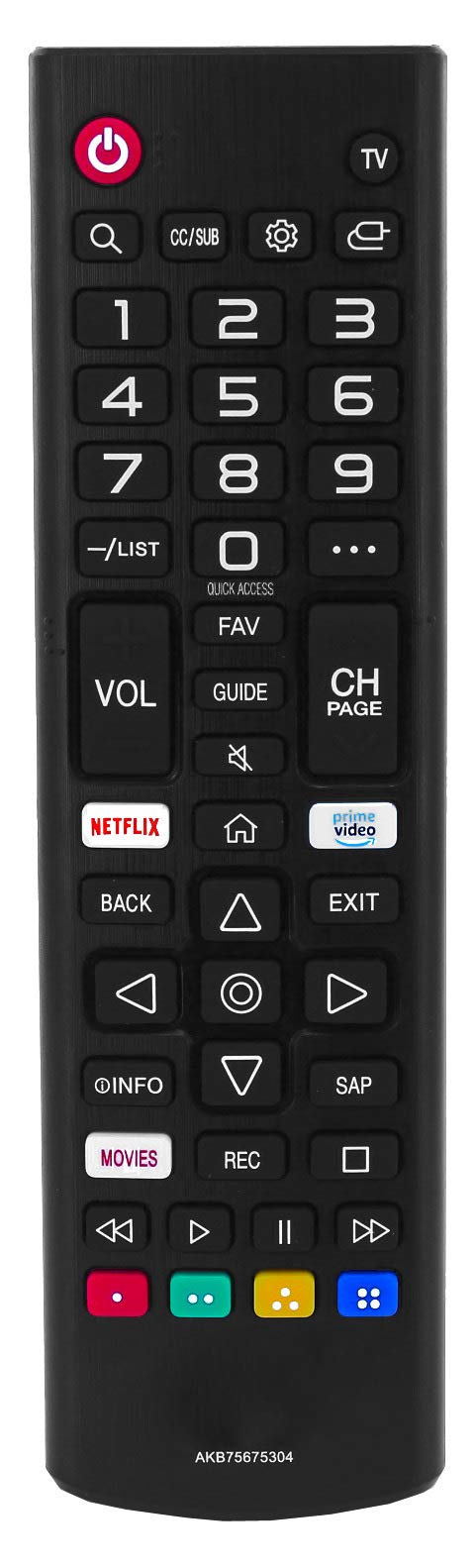 121AV AKB75675304 Replacement Remote Control Compatible for LG AKB75675304 Smart LED TVs
